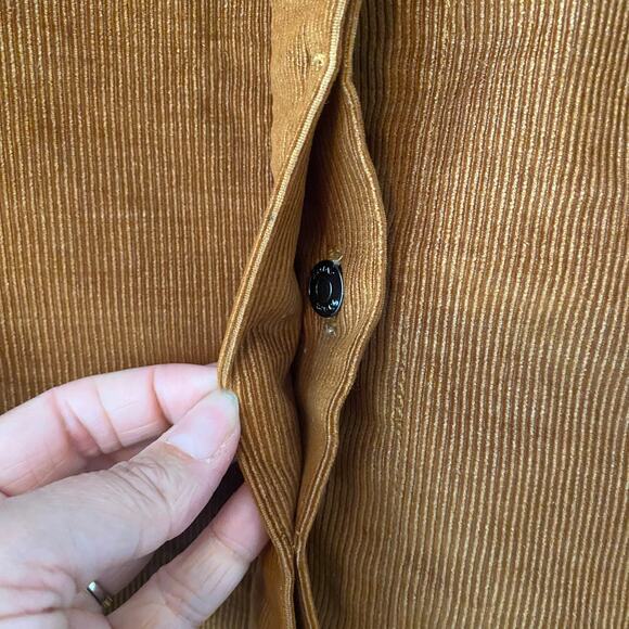 Ariat Burnt Orange Corduroy Short Sleeve Button Down Knee Length Dress Small - Picture 7 of 13